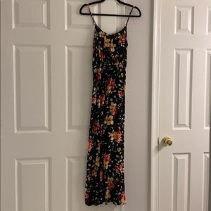 Floral black maxi dress